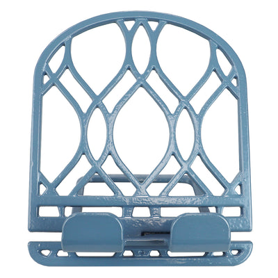 4 of 9:Support pour tablette et livre de cuisine en fonte Home Basics Iris Collection, bleu ardoise 