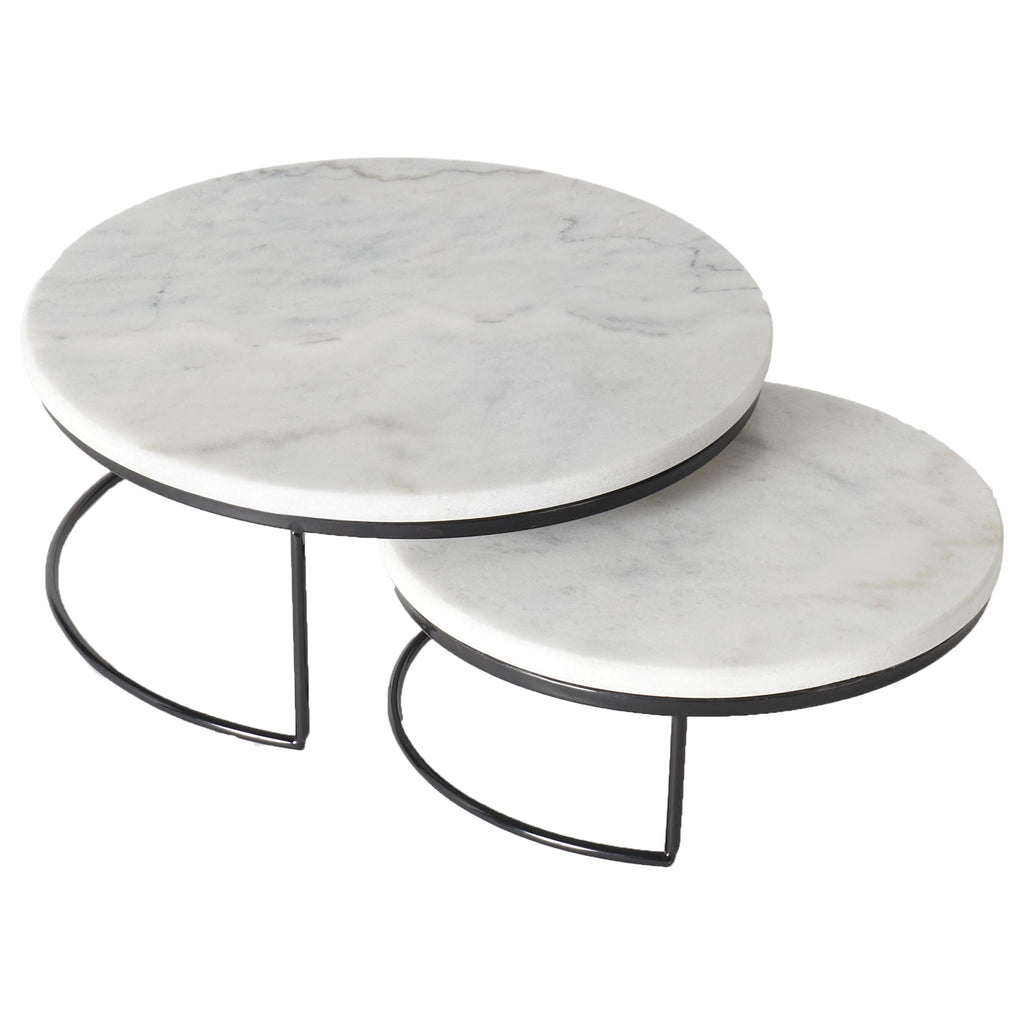 Sophia Grace 2-Piece Round Table Riser, Marble-Black, 10x10x4 & 8x8x4 ...