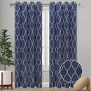 5 of 8:Emilia Geometric Embroidered Room Darkening Grommet Window Panel Curtain, 54x90 Inches 