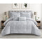 Ashfield 5 Piece Jacquard Leaf Design Comforter Set, Gray, Queen