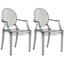 1 of 23:JOON 2 Pack Kids Ghost Chairs with Armrest, 25x13x14.5 Inches, Transparent 
