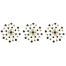 1 of 1:PREMIUS 3 Piece Two-Tone Metal Starburst Wall Decor Set with Jewels, Gold, 10 Inches 