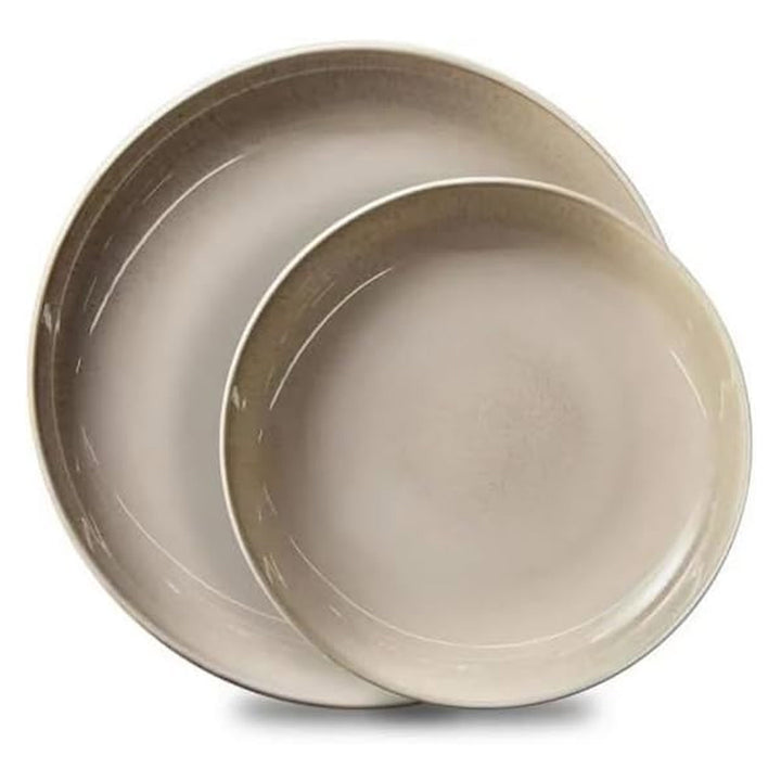 Corelle Stoneware 4-Piece Bowl Set - 21oz Handcrafted Double Bead Bowls, Oatmeal Reactive Glaze