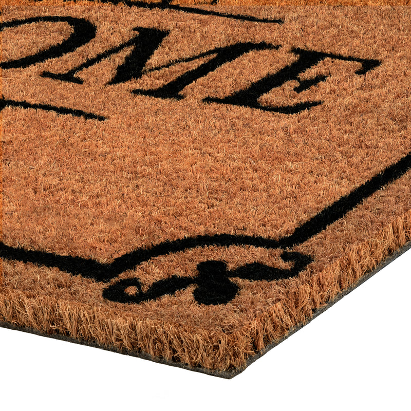 Achim Welcome Printed Coir Doormat, Brown-Black, 18x30 Inches