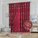 2 of 7:Yasmin Embroidered Window Curtain Panel with Attached Valance and Backing, 54x84 Inches 