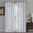 2 of 5:Wessex Printed Floral Faux Linen Grommet Window Panel Curtain, 54x84 Inches 