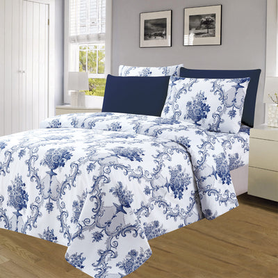 3 of 4:Premium Neutral 4 & 6 Piece Wrinkle-Free Sheet Set, Willow Elegance 