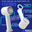 2 of 8:MIGHTY POWER Rechargeable AC Ultra Cooling Handheld Fan, White, 6.5 Inches 