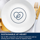 4 of 5:Corelle Vitrelle 12-Piece Glass Dinnerware Set Service for 4, Cobalt Circles 