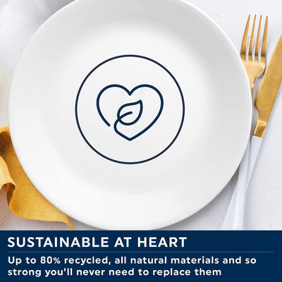 4 of 5:Corelle Vitrelle 12-Piece Glass Dinnerware Set Service for 4, Cobalt Circles 