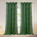 5 of 7:Abira Metallic Leaf Sheer Grommet Window Curtain Panel, 55x84 Inches 