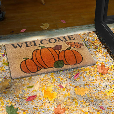 4 of 5:Achim Autumn Foliage Welcome Non-Slip Coir Outdoor Mat, 18x30 Inches 