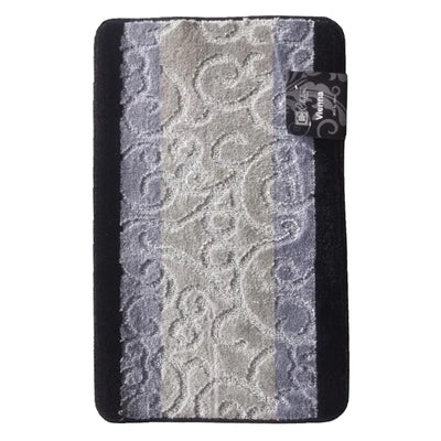 3 of 21:Vienna Scroll Two-Tone Non-Slip Soft Bath Rug, 18x30 Inches 