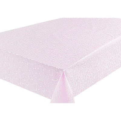 1 of 3:Mantel impermeable de PVC PREMIUS, diseño floral rosa, 54 x 12 pulgadas, vendido por pie 