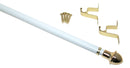 The Classic Touch Adjustable Cafe Curtain Rod, 48-86 Inches, White
