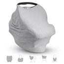 1 of 6:Munchkin 5-in-1 Antimicrobial Nursing Cover for Breastfeeding with Dotted Stripes, Gray 