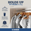 4 of 4:ZOBER Lot de 10 cintres antidérapants en bois de haute qualité, couleur naturelle 