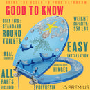 7 of 7:PREMIUS Polyresin Ocean Life Dolphins Toilet Seat, Clear-Blue, Standard Round, 17 Inches 