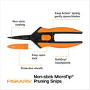 4 of 5:Fiskars Stainless Steel Micro-Tip Rose Pruning Garden Shears, Black-Orange, 6x1.76 Inches 