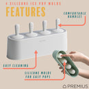 2 of 8:PREMIUS 4 Silicone Ice Pop Maker Mold Set, White, 9.25x2.95x4.52 Inches 