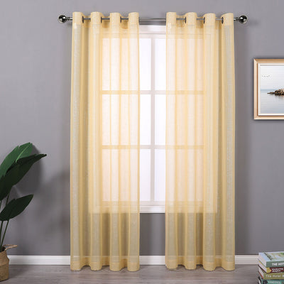 5 of 7:Whittier Matte Metallic Sheer Grommet Window Panel, 54x84 Inches 