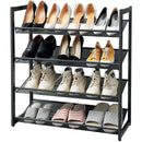 1 of 7:PREMIUS 4 Layer Mesh Shelf Shoe Rack, Black, 29.9x29.1x12 Inches 