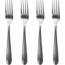 1 of 4:Home Basics 4 Piece Stainless Steel Dinner Forks Set, Textured Handles, Silver 