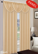 Leah Jacquard Textured Window Panel And Valance Treatments, Beige