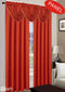 Leah Jacquard Textured Window Panel And Valance Treatments, Rust