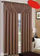 Leah Jacquard Textured Window Panel And Valance Treatments, Brown