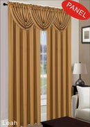 Leah Jacquard Textured Window Panel And Valance Treatments, Gold