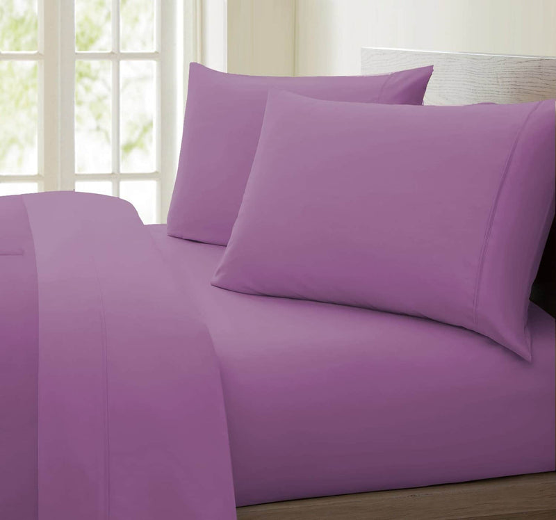 Allessia Wrinkle Free Super Soft Sheet Set, Purple