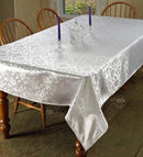 European Floral Design Tablecloth, White