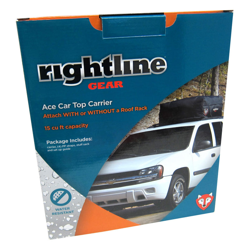 Rightline Gear 100A20 Ace Car Top Carrier, Water Resistant, Black