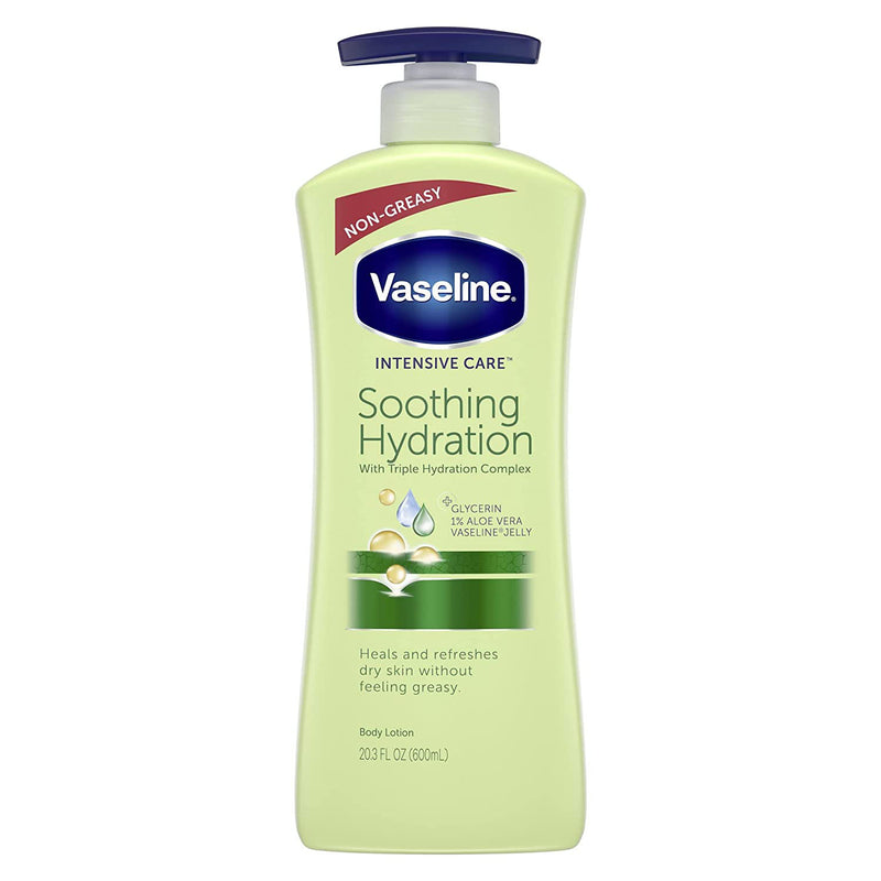 Vaseline Intensive Care Non Greasy Body Lotion with Aloe Soothe for Dry Skin, 20.3 Ounce