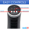 Arctic-Pro Desktop Oscillating Slim Mini Tower Fan, Black, 12 Inches