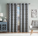 Montana 2-Pack Woven Jacquard Grommet Window Panels, Grey, 76x84 Inches