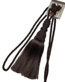 Single Decorative Rope Tassel Tie Back, Coffee, 10 Inch Tassel, 36 Inch Spread