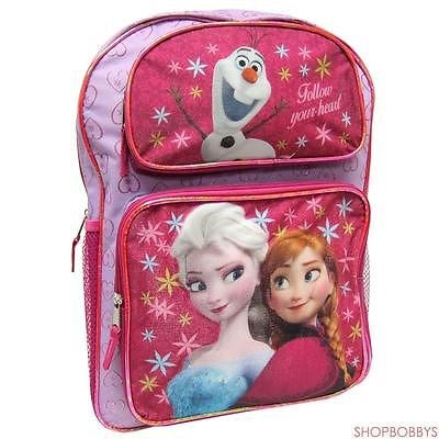 Disney Frozen 3d Anna & Elsa Girls With Olaf Girls Backpack, 16 Inch