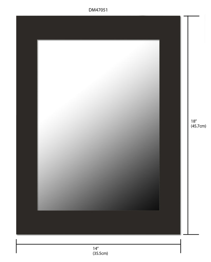 Home Basics Contemporary Rectangle Wall Mirror, Black, 14x18 Inches