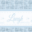 Live Laugh Love 3-Piece Kitchen Curtain Set, Light Blue, Tiers 58x36, Swag 58x14 Inches
