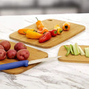 Premius 3-Piece Natural Wood Bamboo Cutting Board Set, 8, 11, and 13 Inches
