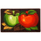Red and Green Apple Mix Skid-Resistant Kitchen Rug Mat, Red-Green-Brown, 18x30 Inches