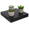 Home Basics Decorative Square Wood Floating Shelf, Black, 9x9x1.5 Inches