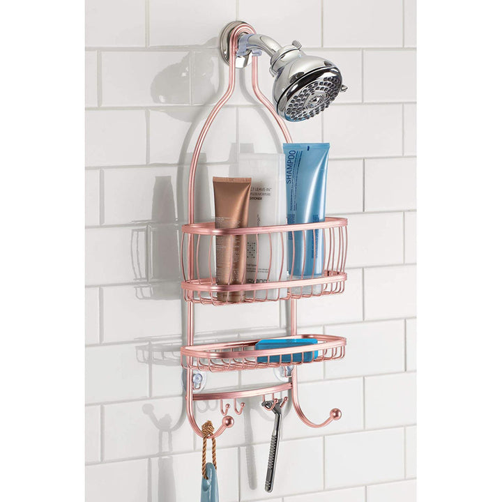 iDesign York Metal Wire Hanging Shower Caddy, Extra Wide Space, Rose G –  ShopBobbys