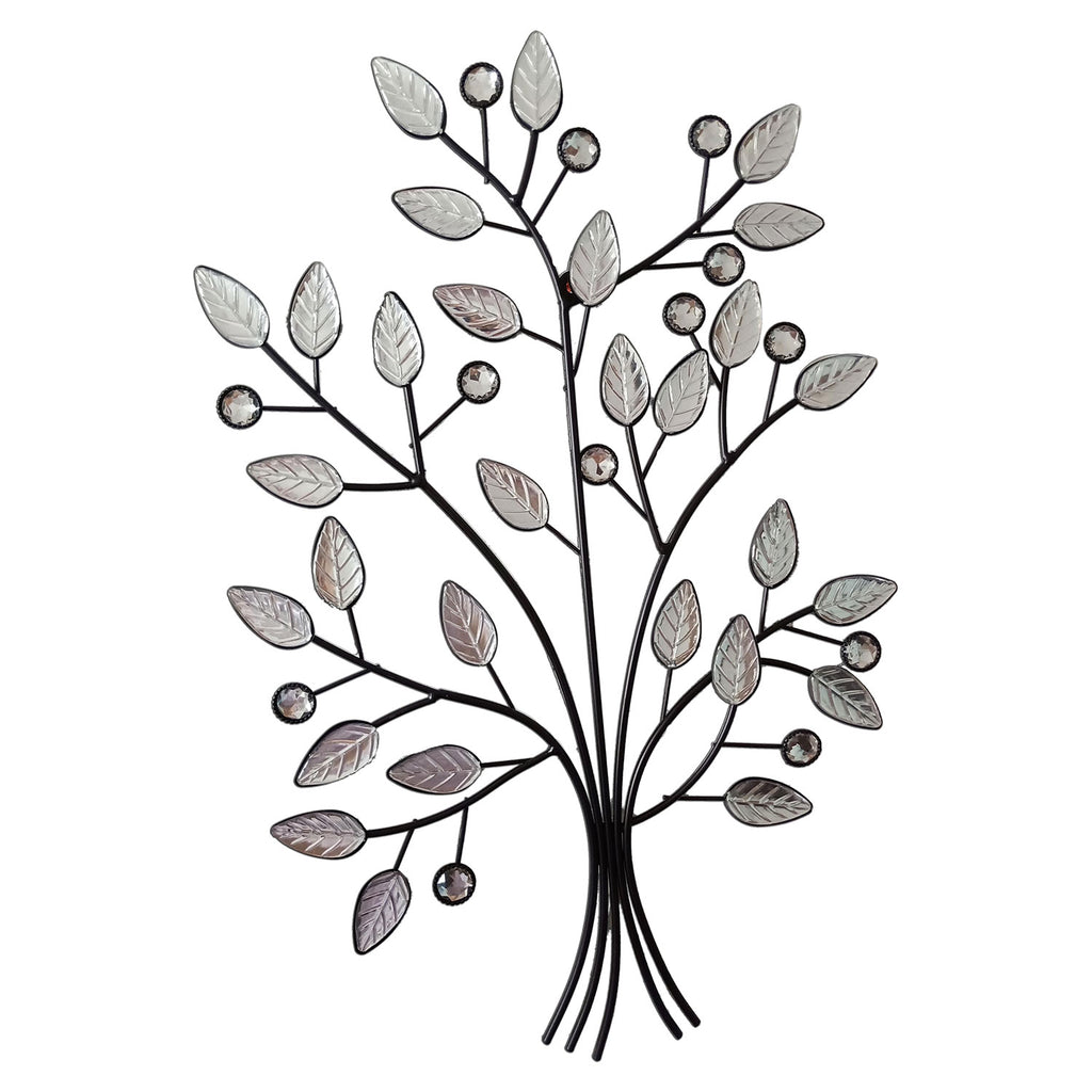 Premius Metal Tree With Crystal Leaves Wall Decor, Black, 16x23 Inches ...