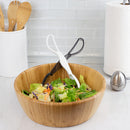 Home Basics Heavy Duty Plastic Salad Tongs, White-Gray, 11.5x2.5x3 Inches
