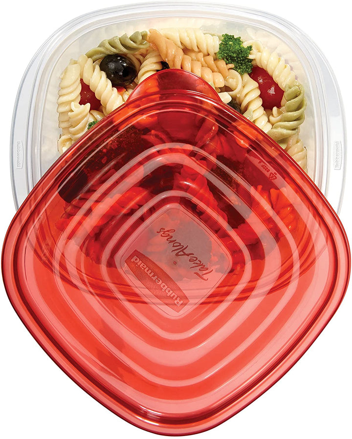 Rubbermaid TakeAlongs Twist & Seal Food Storage Containers, 1.2 Cup, Tint  Chili, 4 Count