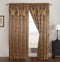 Brenda Jacquard Rod Pocket Panel With Attached Valance, Gold, 54x84 Inches