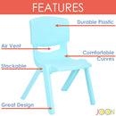 JOON Stackable Plastic Kids Learning Chairs, Baby Blue, 20.5x12.75X11 Inches, 2-Pack